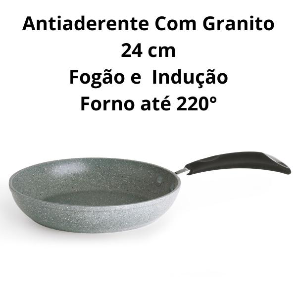 Imagem de Frigideira Média Antiaderente Bialetti Petravera Para Fogão Forno e Indução 24 cm