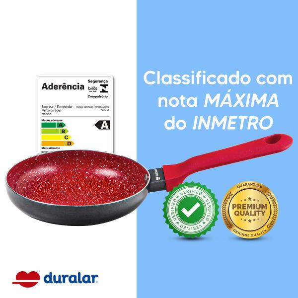 Imagem de Frigideira Ovo Cerâmica Antiaderente N14 Red Marble Duralar