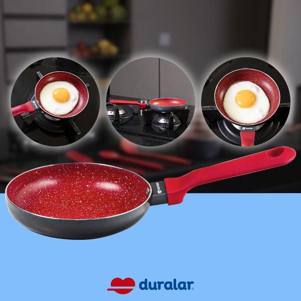 Frigideira Ovo Cerâmica Antiaderente N14 Red Marble Duralar Imagem de Frigideira Ovo Cerâmica Antiaderente N14 Red Marble Duralar