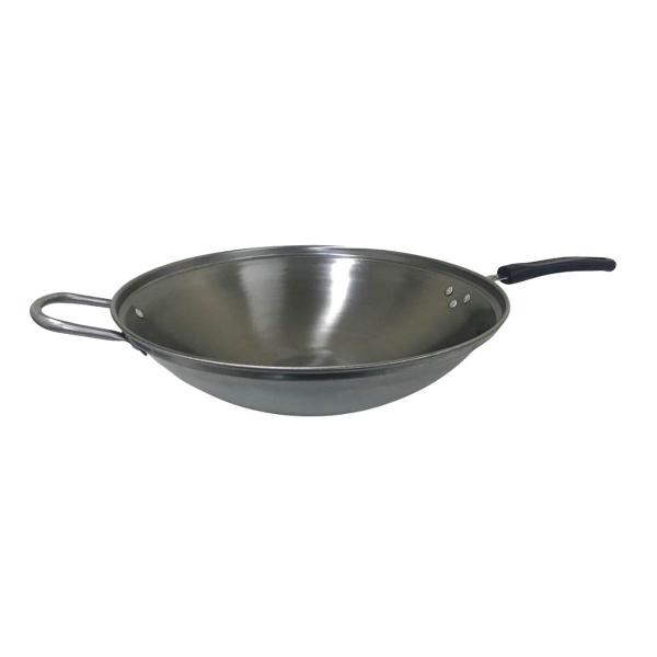 Imagem de Frigideira Panela Wok Aço Inox Tacho Chinês Funda 38cm 4L