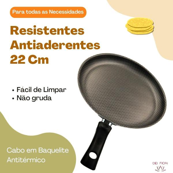 Imagem de Frigideira Panquequeira 22Cm Antiaderente Cabo Baquelite Aluminio Fácil Lavar Não Gruda Resistente