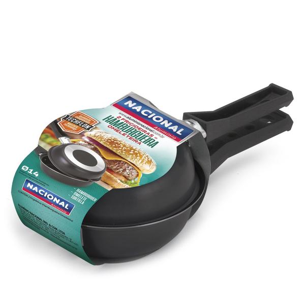 Frigideira para Hamburguer Antiaderente n 14 - Aluminio Nacional Imagem de Frigideira para Hamburguer Antiaderente n 14