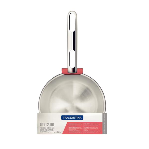 Frigideira para Indução Gás Allegra 24cm Triplo Inox Cozimento Rápido Tramontina Imagem de Frigideira para Indução Gás Allegra 24cm Triplo Inox Cozimento Rápido Tramontina