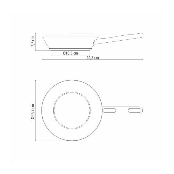 Imagem de Frigideira para Indução Gás Allegra 24cm Triplo Inox Cozimento Rápido Tramontina