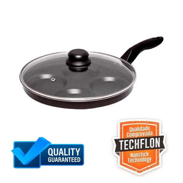 Frigideira para Ovos 4 em 1 com Tampa Pouco Óleo Antiadetente Comida Saudável - Nacional Imagem de Frigideira para Ovos 4 em 1 com Tampa Pouco Óleo Antiadetente Comida Saudável