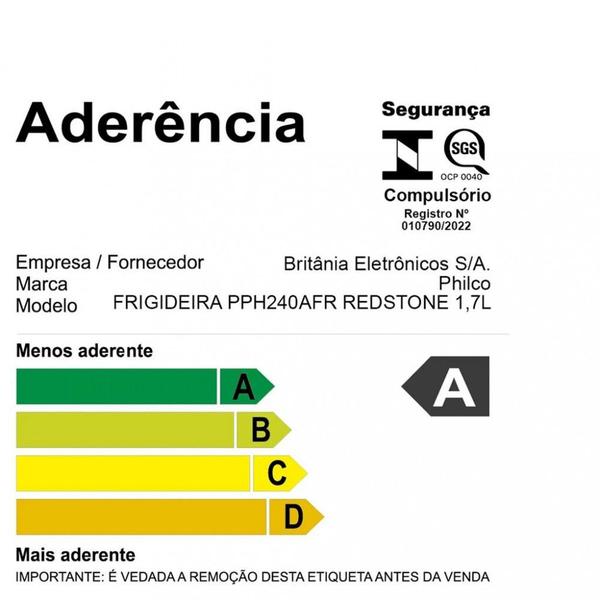 Imagem de Frigideira Philco PPH240AFR Revestimento Redstone 1,7L