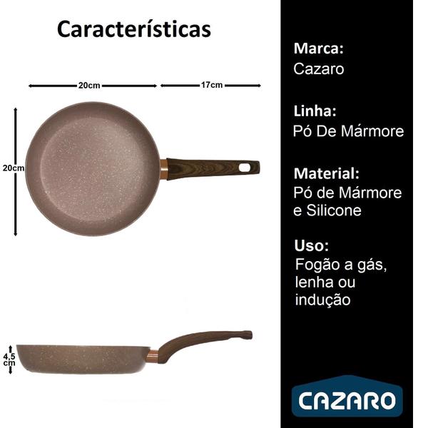 Frigideira Pó De Mármore Antiaderente 20cm Marrom Cazaro Imagem de Frigideira Pó De Mármore Antiaderente 20cm Marrom Cazaro