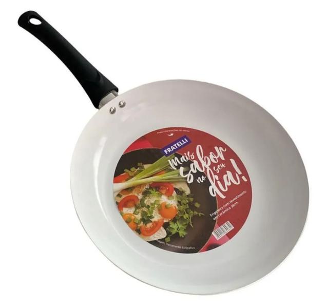 Frigideira Preta Com Revestimento Em Cerâmica 18cm Frita Sem Óleo - Fratelli Imagem de Frigideira Preta Com Revestimento Em Cerâmica 18cm Frita Sem Óleo
