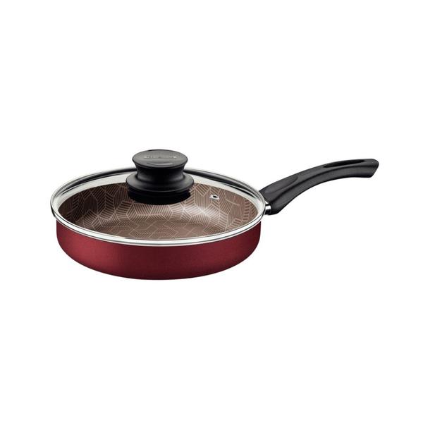 Frigideira Reta Paris em Alumínio 24 cm 2 L com Revestimento Antiaderente Starflon Max Vermelho Tramontina 28505/724 Imagem de Frigideira Reta Paris em Alumínio 24 cm 2 L com Revestimento Antiaderente Starflon Max Vermelho Tramontina 28505/724