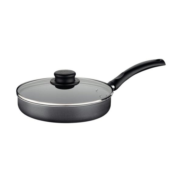 Frigideira Reta Tramontina com Tampa de Vidro Turim 22cm 1,7L - Cinza Imagem de Frigideira Reta Tramontina com Tampa de Vidro Turim 22cm 1,7L - Cinza