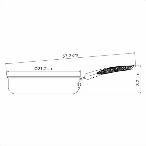 Imagem de Frigideira reta tramontina lyf em alumínio com revestimento interno e externo em antiaderente starflon max verde natureza 20 cm 1,4 l