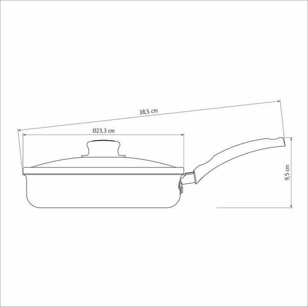 Imagem de Frigideira reta tramontina turim em alumínio com revestimento interno e externo antiaderente starflon max cinza com tampa de vidro 22 cm 1,7 l