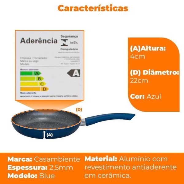 Frigideira Revestimento Antiaderente Cerâmica 22Cm Genebra - Casambiente Imagem de Frigideira Revestimento Antiaderente Cerâmica 22Cm Genebra
