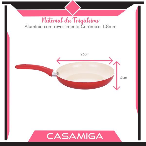 Imagem de Frigideira Revestimento Cerâmico Rubi 1,8mm 26cm Class - CLASS HOME