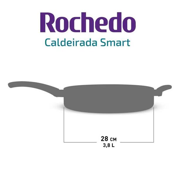 Imagem de Frigideira Rochedo Funda Stone Antiaderente 28 cm Preta JC28