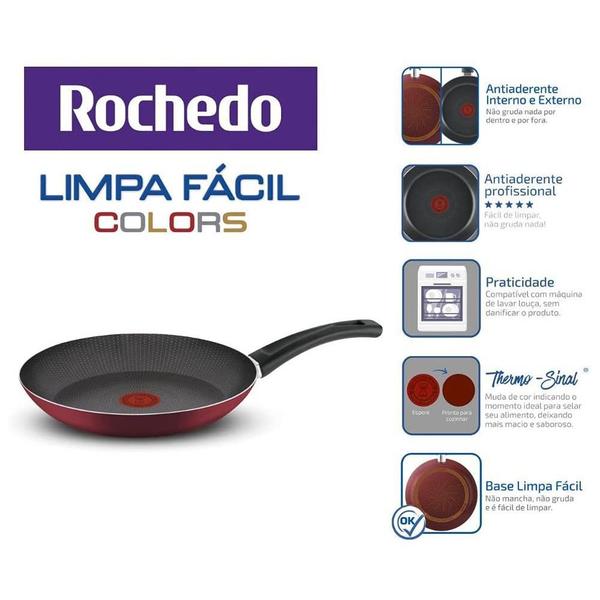 Imagem de Frigideira Rochedo Limpa Facil Colors 26 cm Vermelha - FF26