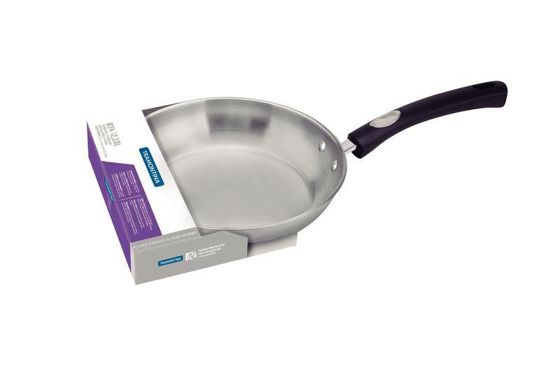Frigideira Solar Silicone Rasa Aço Inox 24 cm 2,1 L Tramontina Imagem de Frigideira Solar Silicone Rasa Aço Inox 24 cm 2,1 L Tramontina