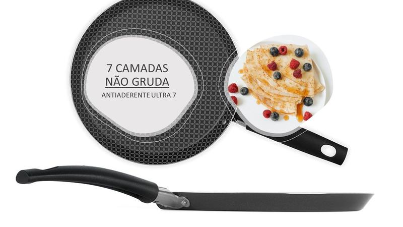 Imagem de Frigideira tapioqueira crepeira 24 cm alumínio antiaderente não gruda Multiflon