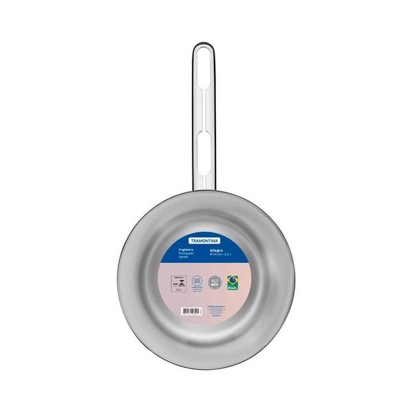 Frigideira Tramontina Aço Inox Fundo Triplo Allegra 24cm Imagem de Frigideira Tramontina Aço Inox Fundo Triplo Allegra 24cm
