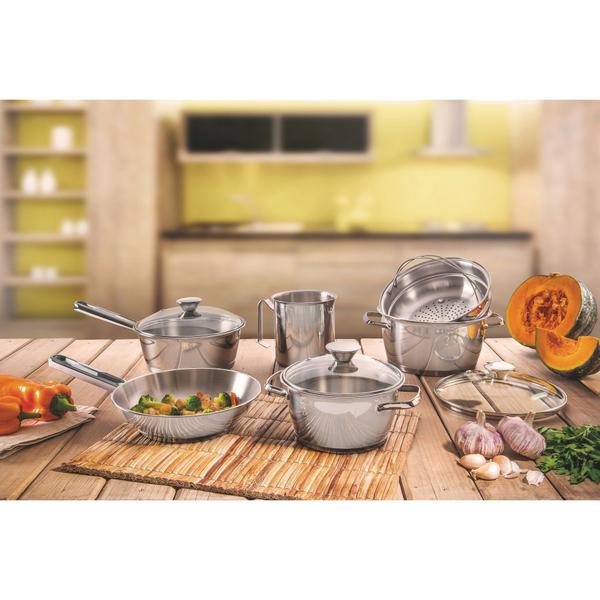 Frigideira Tramontina Allegra em Aço Inox com Fundo Triplo 20 cm 1,30 L Imagem de Frigideira Tramontina Allegra em Aço Inox com Fundo Triplo 20 cm 1,30 L