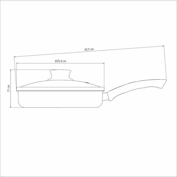 Imagem de Frigideira Tramontina Antiaderente 24Cm Paris C/Tampa Chumbo