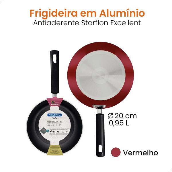 Imagem de Frigideira Tramontina Sicilia Starflon Excellent Antiaderente 20cm 0,95L 20400720