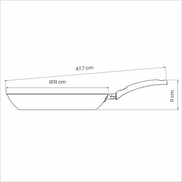 Imagem de Frigideira tramontina turim em alumínio com revestimento interno e externo em antiaderente starflon max vermelha 30 cm 2,5 l