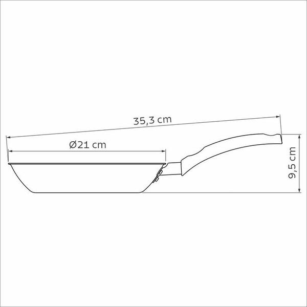 Imagem de Frigideira tramontina turim em alumínio com revestimento interno e externo em antiaderente starflon max vermelho 20 cm 0,8 l