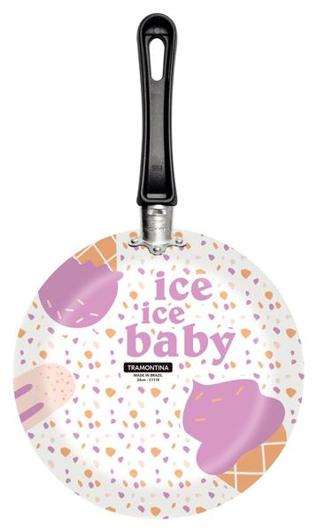 Frigideira Tramontina Vivacor 24cm 1,2L em Alumínio Antiaderente Externo Silicone Estampado Branco Imagem de Frigideira Tramontina Vivacor 24cm 1,2L em Alumínio Antiaderente Externo Silicone Estampado Branco