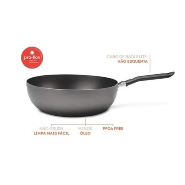 Imagem de Frigideira Wok 24Cm Antiaderente Ebony - Brinox