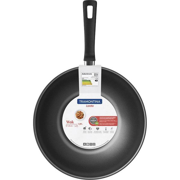 Imagem de Frigideira wok 28cm  3,6l aluminio antiaderente loreto cores