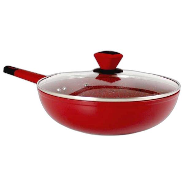 Frigideira Wok Antiaderente 28Cmx8Cm Stonechef Ruby Vermelho - Maxchef Imagem de Frigideira Wok Antiaderente 28Cmx8Cm Stonechef Ruby Vermelho