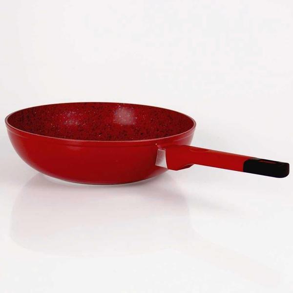 Frigideira Wok Antiaderente 28Cmx8Cm Stonechef Ruby Vermelho - Maxchef Imagem de Frigideira Wok Antiaderente 28Cmx8Cm Stonechef Ruby Vermelho