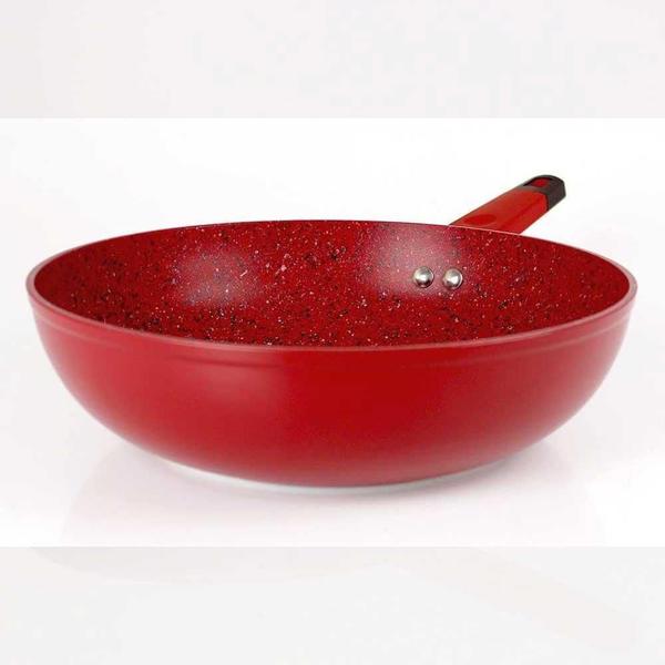Frigideira Wok Antiaderente 28Cmx8Cm Stonechef Ruby Vermelho - Maxchef Imagem de Frigideira Wok Antiaderente 28Cmx8Cm Stonechef Ruby Vermelho