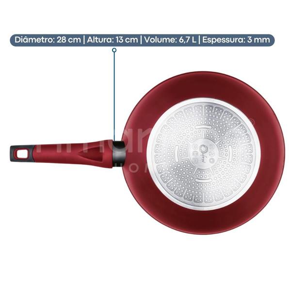Frigideira Wok Antiaderente Cerâmica Fundo Indução 28cm Oxford Avulsa Imagem de Frigideira Wok Antiaderente Cerâmica Fundo Indução 28cm Oxford Avulsa