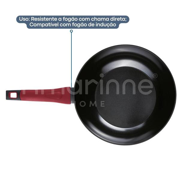 Frigideira Wok Antiaderente Cerâmica Fundo Indução 28cm Oxford Avulsa Imagem de Frigideira Wok Antiaderente Cerâmica Fundo Indução 28cm Oxford Avulsa