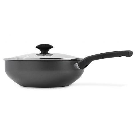 Imagem de Frigideira Wok Antiaderente Indução Multiflon 28cm - 4,3L C/Tampa Vidro