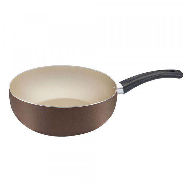 Imagem de Frigideira Wok com antiaderente 24cm marrom Premium Panelux