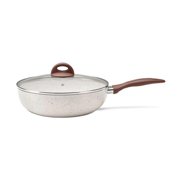 Frigideira Wok Com Tampa De Indução Antiaderente 28 cm Granada 3,4 Litros Brinox Imagem de Frigideira Wok Com Tampa De Indução Antiaderente 28 cm Granada 3,4 Litros Brinox