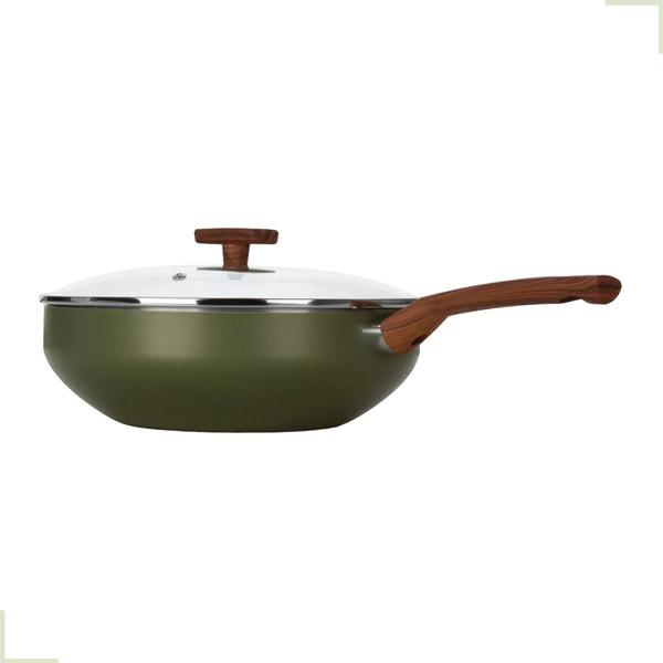 Imagem de Frigideira Wok Com Tampa Indução 28Cm 4,3lt Antiaderente Multiflon