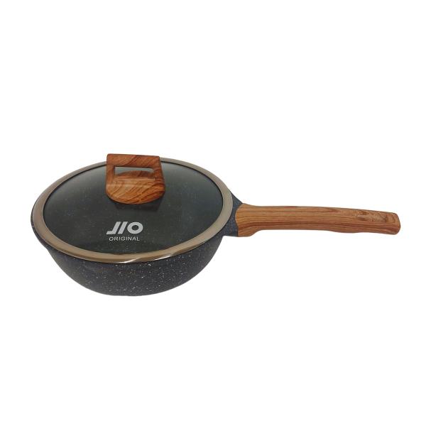 Frigideira Wok de pó de mármore com tampa Cazaro 24 cm Imagem de Frigideira Wok de pó de mármore com tampa Cazaro 24 cm
