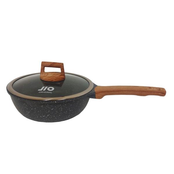 Frigideira Wok de pó de mármore com tampa Cazaro 24 cm Imagem de Frigideira Wok de pó de mármore com tampa Cazaro 24 cm