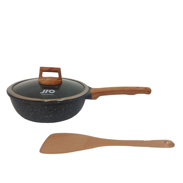 Frigideira Wok de pó de mármore com tampa Cazaro 24 cm Imagem de Frigideira Wok de pó de mármore com tampa Cazaro 24 cm