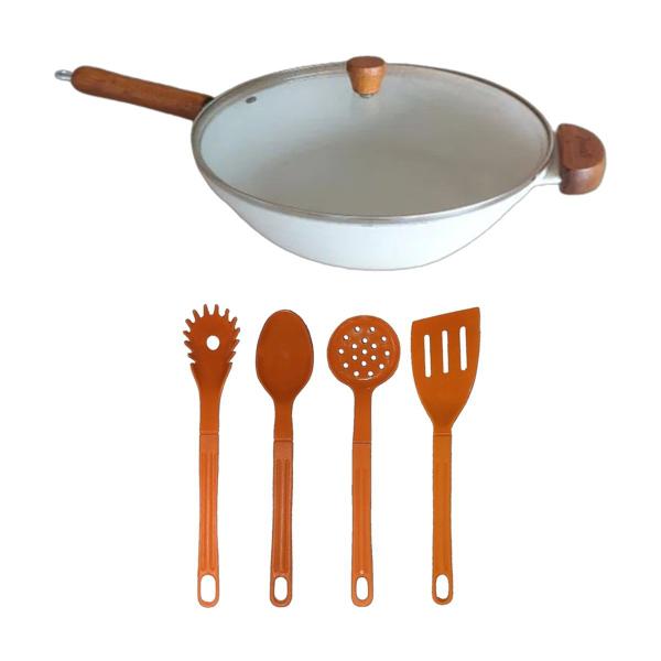 Imagem de Frigideira Wok Funda Antiaderente Marmorizado Talher 05 28cm