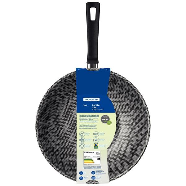 Imagem de Frigideira Wok Funda Grande Alumínio Antiaderente Profissional Tramontina  Ideal Para Sua Cozinha