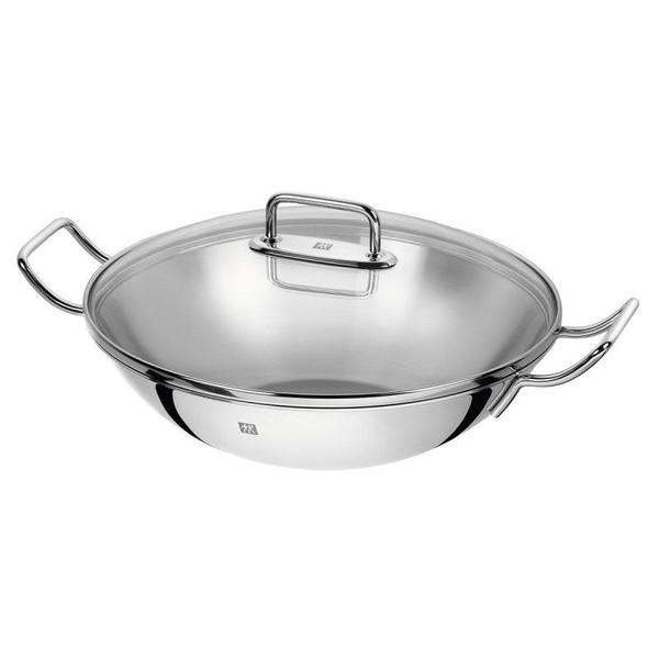 Frigideira Wok Inox com Tampa de Vidro Ø32 Plus - Zwilling Imagem de Frigideira Wok Inox com Tampa de Vidro Ø32 Plus - Zwilling