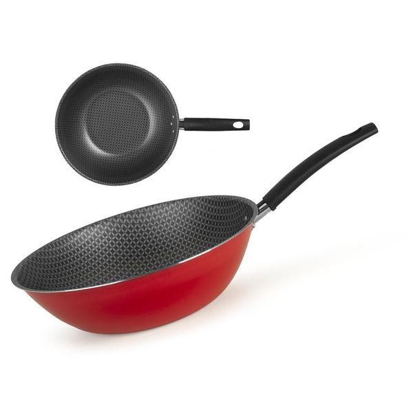 Imagem de Frigideira Wok Oriental Ø28cm Alumínio Antiaderente Cabo Baquelite Cozinha - 51128 Multiflon