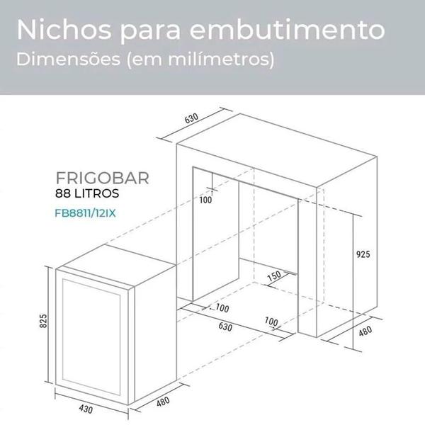 Imagem de Frigobar 88 Litros Suggar Inox 220v  FB8812IX