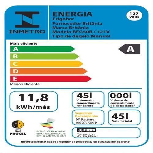 Imagem de Frigobar Britânia Bfg50B Porta Reversível 45L