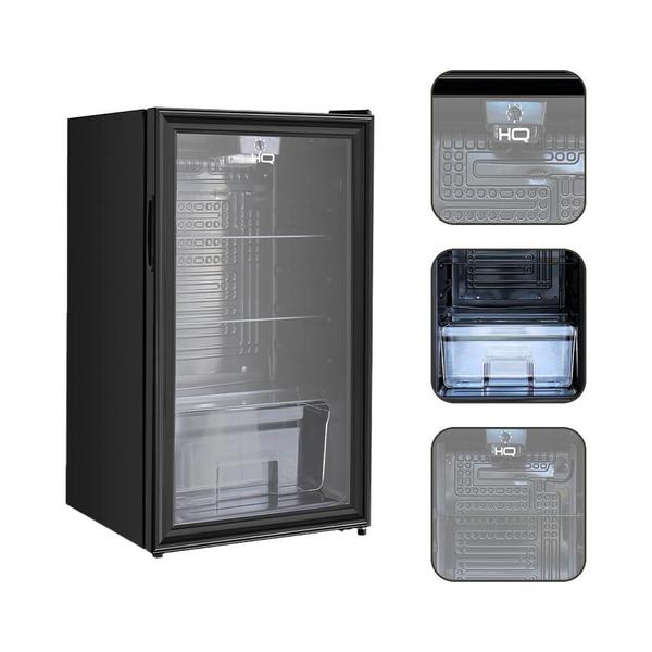 Imagem de Frigobar Expositor Vertical HQ Vidro Duplo 95 Litros Preto HQ-95FBPV 220V